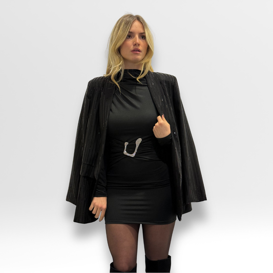 Blazer Elegante Gessato | Blazer Noir Cami | Deda Roma