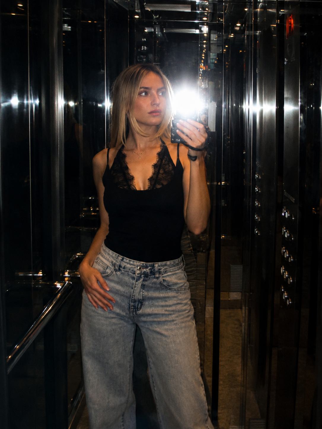 Midnight Lace Body – Body nero con inserti in pizzo | Deda Roma