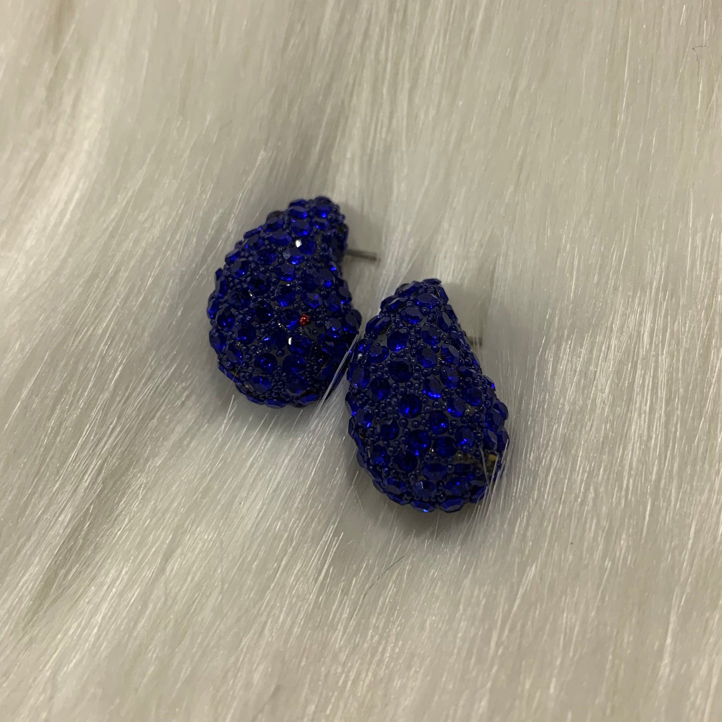 Orecchini A Goccia Strass Deep Blue