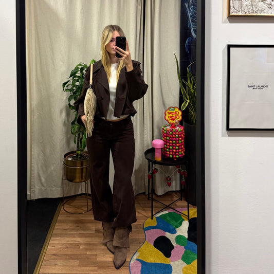 Jeans Donna a Gamba Larga | Modello Chestnut | Deda Roma