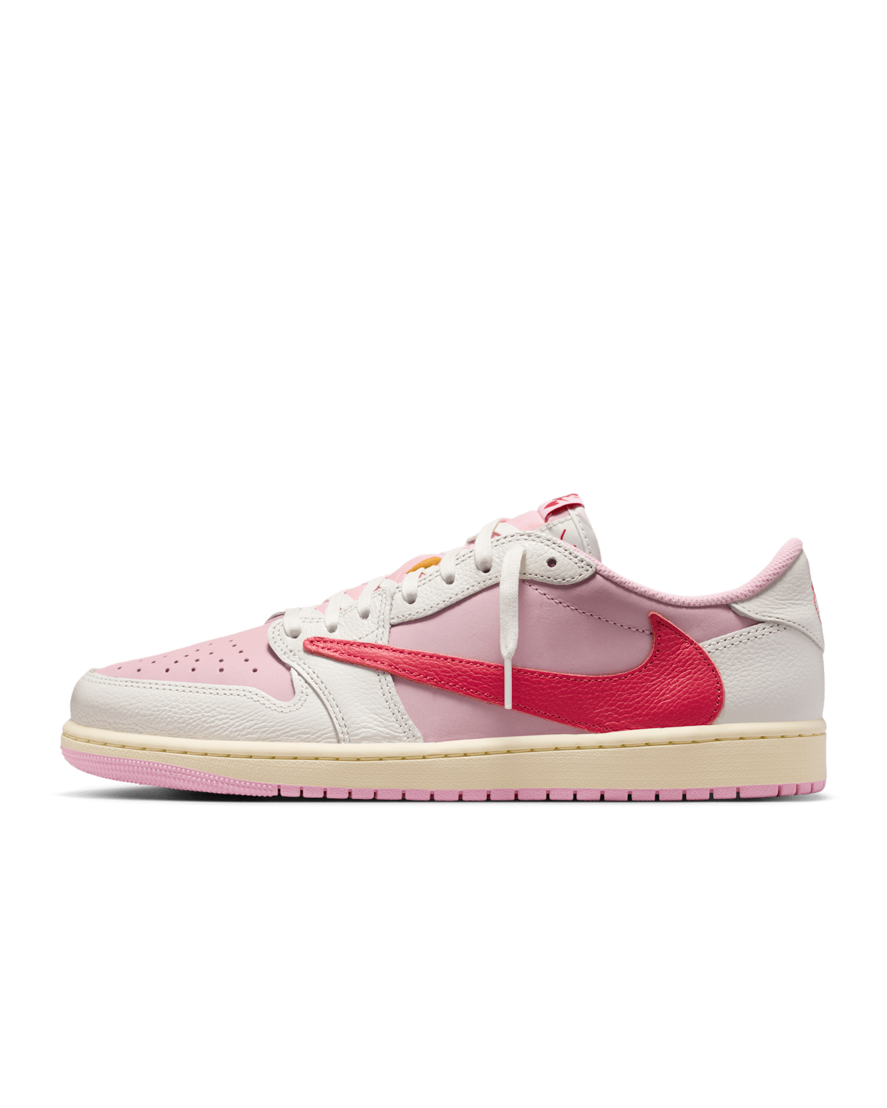Acquista le Jordan 1 Low Travis Scott Tropical Pink in esclusiva da DEDA ROMA. Sneakers originali in edizione limitata, spedizione rapida e gratuita con possibilità di ritiro a Roma in negozio fisico in via di Monteverde 5d.