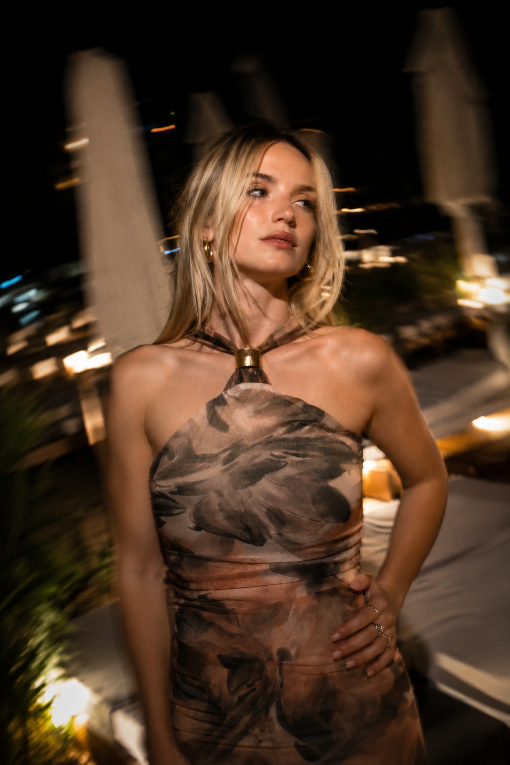 Camille Dress – Abito midi floreale con scollo halter | Deda Roma